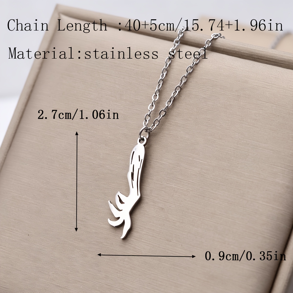 Stainless Steel Abstract Hand Pendant Necklace for Women